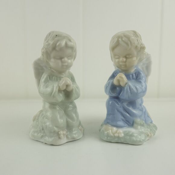 Angel Candleholders Kneeling Praying Set of 2 Vintage - Picture 1 of 8